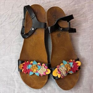 BioStep "Made in Spain" Floral Leather Wedge Sandals – Size 40 (US 9)